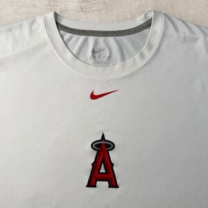 Nike Los Angeles Angels Dri-Fit Performance Shirt Men's XL White Center Swoosh